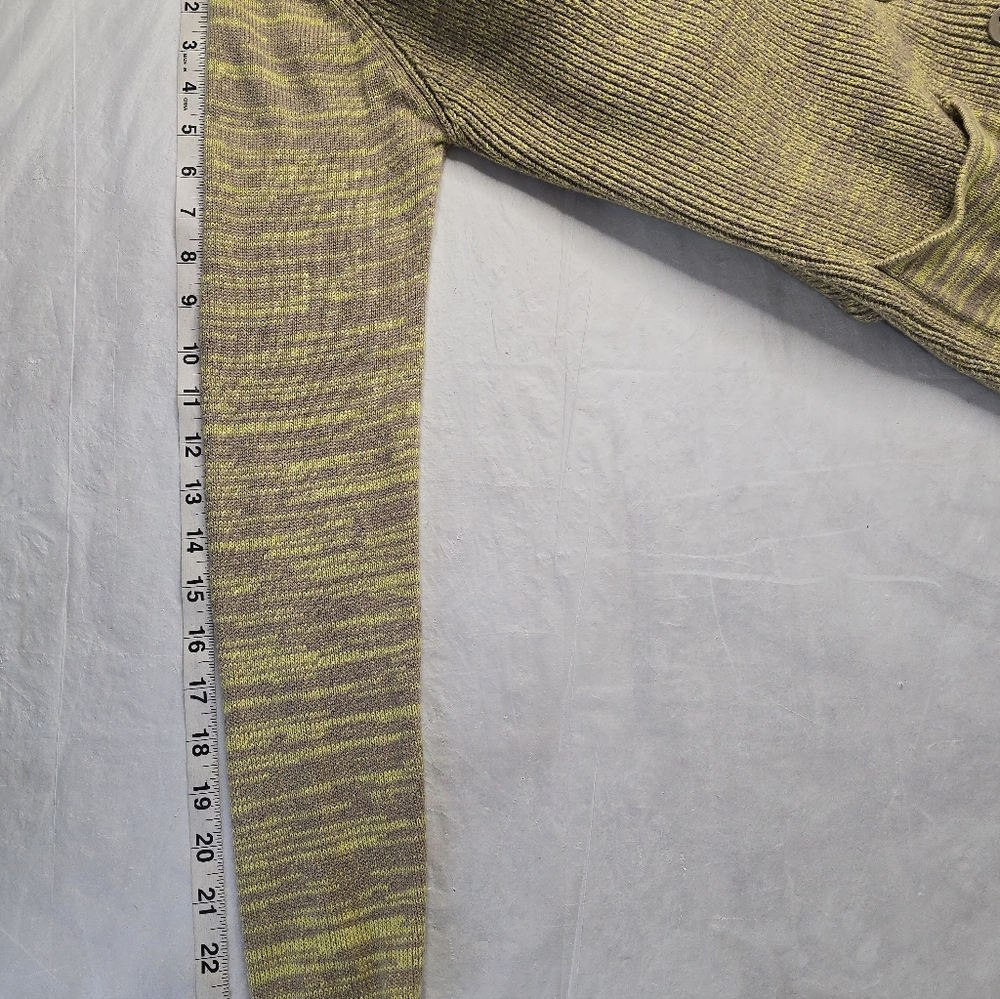 Central Park West Cardigan Sweater Ribbed Marled Olive Taupe Boho Lagenlook S - Picture 12 of 12